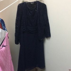 Navy sequin cocktail dress with Jacket